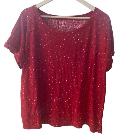Talbots large stars short sleeve cuffed linen - Picture 1 of 5